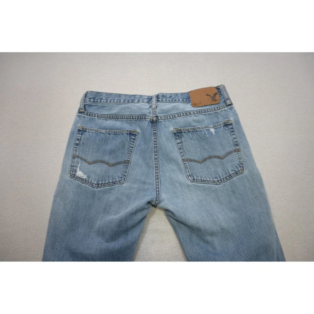 American Eagle Bootcut Jeans Mens‎ 32x30 Light Wash Good Destructed Low Rise
